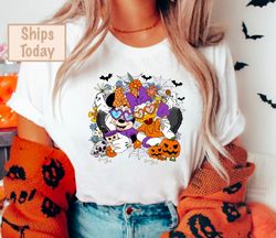 Mouse besties Spooky Season with Pumpkin Shirt, Cute Mouse Boo T-shirt, Park Halloween Party Gift, Mouse Not So Scary