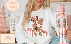 Vintage Minnie mouse reindeer Christmas Shirt,Disney Ears Christmas Shirt,Disney Christmas Shirt,Disney Trip Shirt,Disne