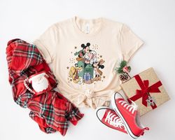 mickey and friends christmas gift box shirt, disney mickey minnie pluto mail box shirt, christmas family shirt, disney c