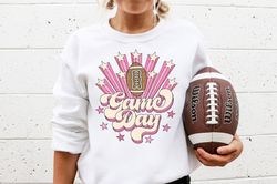 football sweatshirt game day sweatshirt womens football shirt for women pink football crewneck sweatshirt college footba