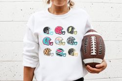 football sweatshirt, football helmets, game day shirt, football shirt, womens football shirt, womens football crewneck,