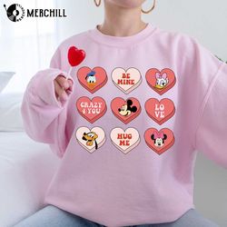 Candy Heart Mickey and Friends Disney Valentine Shirt Great Valentines Gifts for Her - Happy Place for Music Lovers