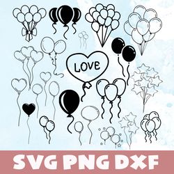 Balloon svg,png,dxf,Balloon svg bundle,png,dxf,Vinyl Cut File, Png, Ai Printable Design Files