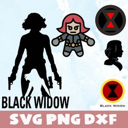 Black widow marvel silhouette svg bundle ,png,dxf,Vinyl Cut File, Png, Ai Printable Design File