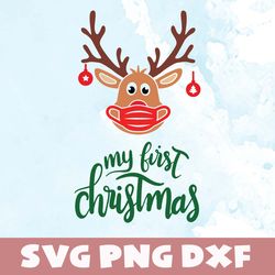 Christmas reindeer wearing mask svg,png,dxf,Christmas reindeer wearing mask bundle svg,png,dxf,Vinyl Cut File, Png