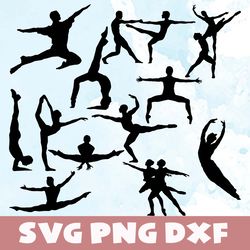 Dancers silhouette svg,png,dxf, Dancers silhouette bundle svg, png, dxf, Vinyl Cut File, Png