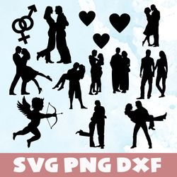 Love couple silhouette svg, png, dxf,Love couple silhouette bundle svg,png,dxf,Vinyl Cut File, Png