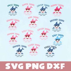 Shark family svg,png,dxf, Shark family bundle svg,png,dxf,Vinyl Cut File, Png, cricut