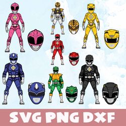 Power ranger svg,png,dxf , Power ranger bundle svg, png,dxf,Vinyl Cut File,Png, cricut