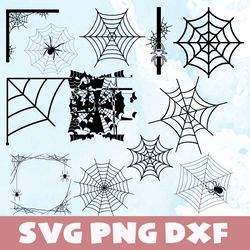Spider web svg,png,dxf, Spider web bundle svg, png,dxf,Vinyl Cut File,Png, cricut
