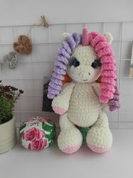 Unicorn toy, knitted unicorn, plush, unicorn, baby gift, knitted toy