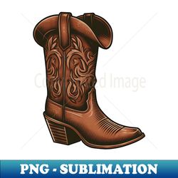 cowboy boots and hat tattoo - premium sublimation digital download
