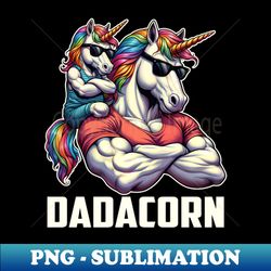 dadacorn unicorn dad and baby christmas papa father's day - png transparent sublimation design