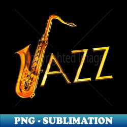 golden saxophone jazz - png transparent digital download file for sublimation