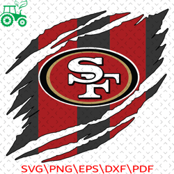 San Francisco 49ers Torn NFL Svg, Sport Svg, Football Svg, Football Teams Svg, NFL Svg, San Francisco 49ers Svg, 49ers F