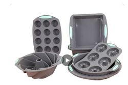 Heat Resistant Silicone Loaf Bread Muffin Donut Baking Tray Bakeware Set Square Cake Pan Non-Stick Kitchen Oven Baking P