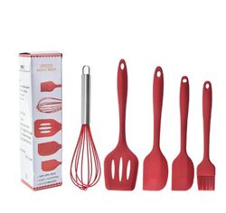 5-piece set of baking tools, steak frying spatula, egg beater, scraper, silicone kitchen utensils