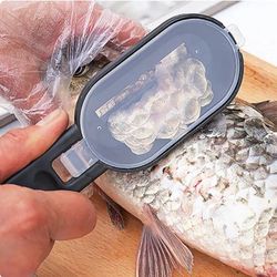 2 In 1 Fish Skin Brush Fast Remove Scale Scraper Planer Tool Fishing Scaler Knife Cleaning Gadget Kitchen Cooking Access