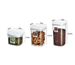 WBBOOMING Stackable Plastic Sealed Cans Kitchen Storage Box 3 Capacity White Food Container Keep Fresh Boxes For Home Us