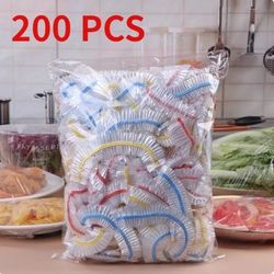 Plastic Disposable Food Cover Colorful Elastic Wrap Food Covers Fresh-keeping Lid Plate Kitchen Nylon Packaging Bags Sto