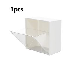 1Pcs Space-Saving Adhesive Wall Mounted Organizer Boxes Dustproof Plastic Storage Cotton Swabs Makeup Small Jewelry Bath