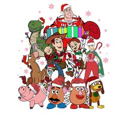 Toy Story Friends Christmas Png, Toy Story Santa Claus Png
