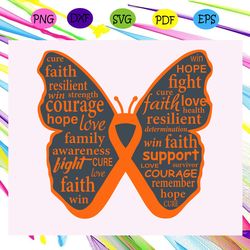 Breast cancer butterfly breast cancer cancer awareness butterfly svg