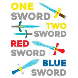 one sword two sword red word blue sword svg
