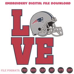 Love Helmet New England Patriots Embroidery Design Download File