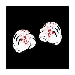 Bloody Knuckles Mickey Mouse Hand Halloween Decoration Svg