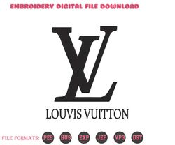 LV Louis Vuitton Logo Embroidery Design Download File