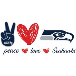 Seattle Seahawks Peace Love Svg