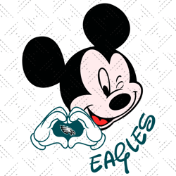 Mickey Loves Eagles Svg