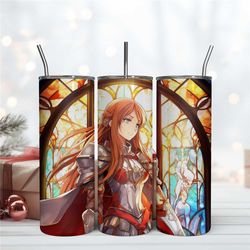 Stained Glass Asuna Skinny 20oz Tumbler Wrap Digital Download File