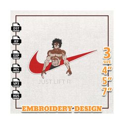 Nike Baki Anime Embroidery Design, Nike Anime Embroidery Design