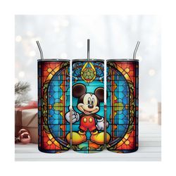 Mickey In Stained Glass 20Oz Wrap Tumbler Design Download Files