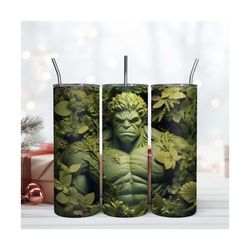 3D Green Man Tumbler Digital Download File Hulk Skinny Tumbler 20oz Digital Png