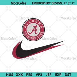 Alabama Crimson Tide Double Swoosh Nike Logo Embroidery Design File