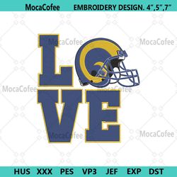 Love Helmet Los Angeles Rams Embroidery Design Download File