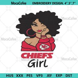 Chiefs Black Girl Embroidery Design File Download