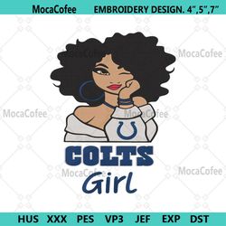 Colts Black Girl Embroidery Design File Download