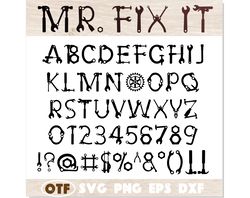 Tool Font TTF SVG PNG | Mr Fix font otf, tools alphabet, tool letters, Mr Fix font svg ttf, dad font, tools svg png