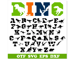 Dinosaur Font TTF, Dinosaur Font SVG, Dino Font, Varsity font, College font, Dinosaur name svg Dinosaur Silhouette Font