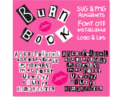 Burn Book Font SVG PNG, Burn Book Font TTF, Burn Book Alphabet Svg, Burn Book Letters Svg, Burn Book Letters Png