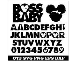 African American Boss Baby Girl Font TTF SVG PNG Black, Boss Baby Girl Logo, Boss Baby Girl font svg Afro Boss Baby Girl