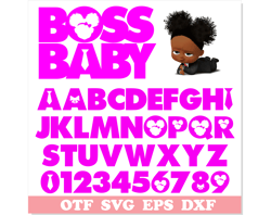 African American Boss Baby Girl Font TTF SVG, Boss Baby Girl Logo, Boss Baby Girl Font, Afro Girl Boss Baby Font