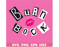 Burn Book SVG, Burn Book PNG, Burn Book Canva, Burn Book Cricut, Burn Book Lips svg, Burn Book Lips png, Burn Book Logo