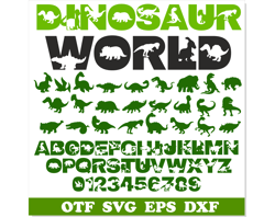 Dinosaur Font SVG Bundle, Dino Font TTF, Dinosaur SVG Cricut, Dinosaur Font svg, Dinosaur letters svg, Dino Font svg