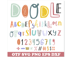 Doodle Font TTF, Doodle Font PNG SVG, Handwritten Font, Doodle Letters Png, Doodle Letters Svg, Doodle Alphabet Svg
