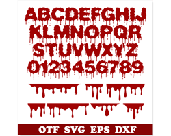 Blood Dripping font SVG TTF, dripping borders svg cricut, Dripping Blood svg, Halloween font svg, Drip font ttf